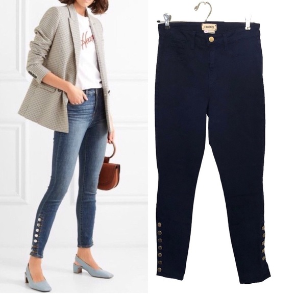 L’AGENCE Piper High Rise Skinny Button Placket jeans Stargazer - Picture 1 of 10